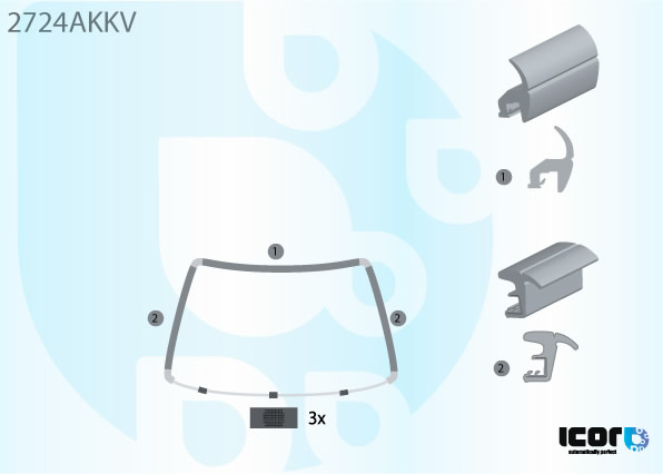 CITROEN BERLINGO 97- WS U MOULDING+3 CLIPS