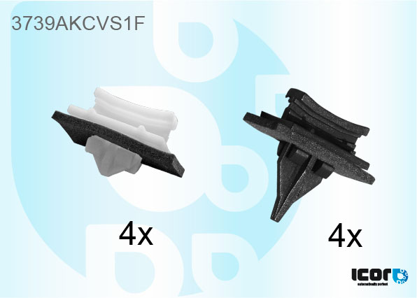 FORD TRANSIT V184 2000- KIT VAN 8 CLIPS ZIJKANT