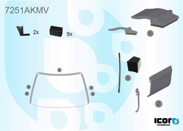 RENAULT ESPACE IV 2002- WS MOULDINGS+CLIPS KIT - 5 PCS