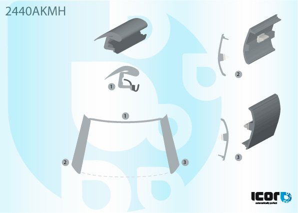 BMW MINI 2000- KIT 3 MOULURES DE PB (G+D+S) AVEC CLIPS