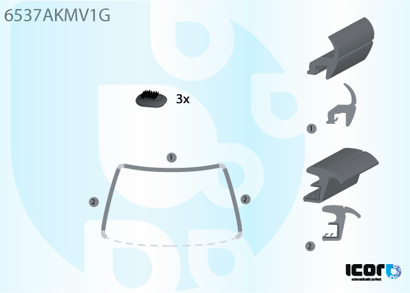 PEUGEOT PARTNER 96- WS SOFT MOULDING + 3 SPACERS