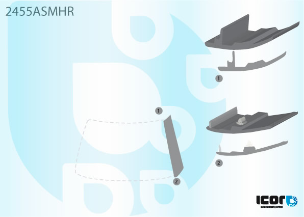 BMW MINI 2007- VOORRUIT RECHTSE SIERLIJST + 4 CLIPS
