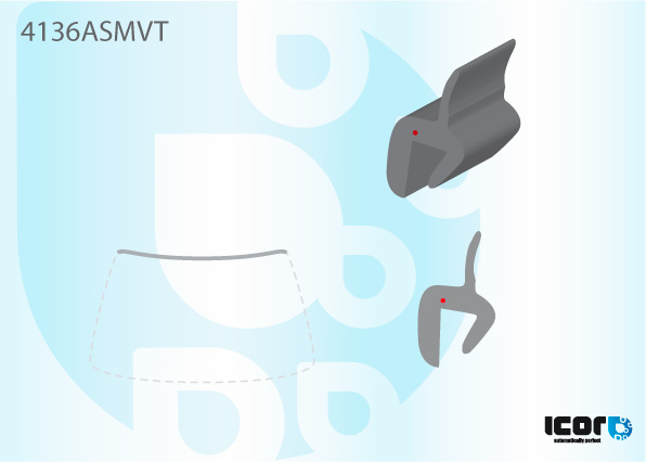 HYUNDAI H1 2007- / i LOAD & i800 2008- VOORRUIT BOVENKANT SIERLIJST