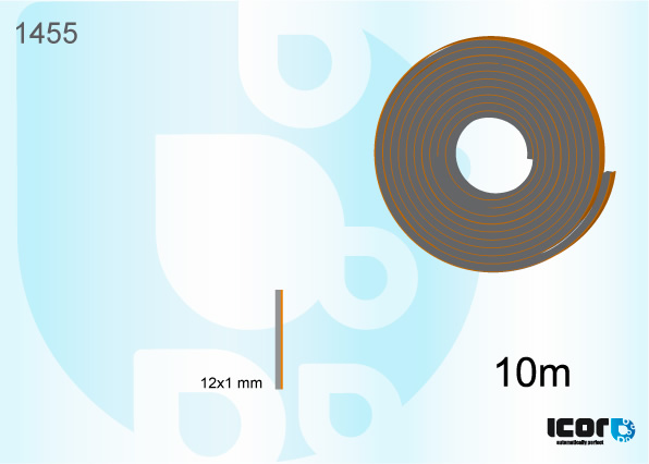 ROULEAU DE 10 METRES PROFIL PU DOUBLE ADHESIF 12MM LARGE
