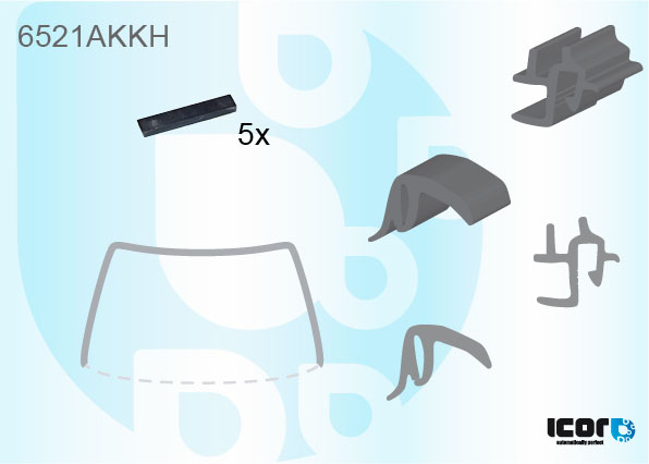 PEUGEOT 306 97- MOULURE PB - ENSEMBLE COMPLET + 5 CLIPS