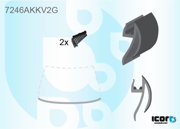 RENAULT KANGOO 97- VOORR. ONDERKANTLIJST+2 CLIPS