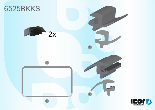 PEUGEOT 406 BN 95- MOULURE DE LUNETTE+2 BLOC SUPPORT