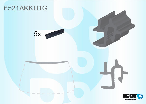 PEUGEOT 306 92- WS GLAZING CHANNEL - UPPER+CLIPS