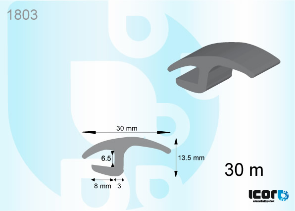 PROFIL UNIVERSEL POUR VITRAGE DE BUS - ROULEAU DE 30 METRES