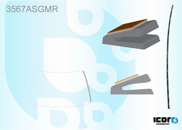 FORD GALAXY 07/2006- WS GLAZING CHANNEL - RIGHT
