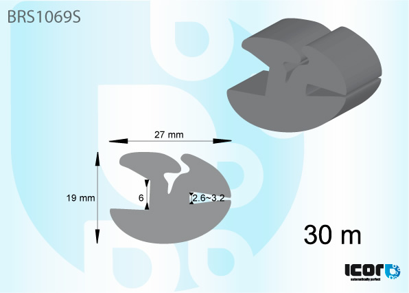 PROFIL A CLE 6mm / 2,6-3,2mm - ROULEAU DE 30 METRES SOFT