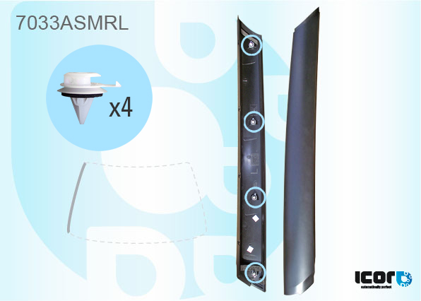 RANGE ROVER SUV 2002- WS MOULDING - LEFT + CLIPS