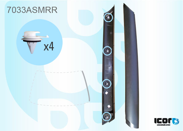 RANGE ROVER SUV 2002- WS MOULDING - RIGHT + CLIP