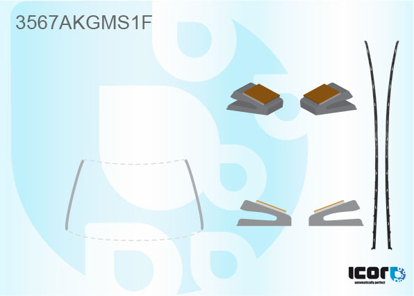 FORD GALAXY 2006- KIT OF L+R WS GLASS EDGES