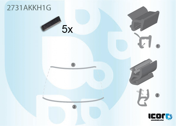 CITROEN C2 2003- WS UPPER+BOTTOM MOULDINGS+5 CLIPS