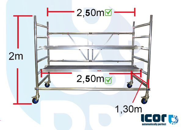MOBIELE STELLING VOOR BUS & TRUCK WERKEN 2.5 X2m