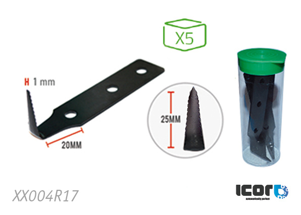 5 LAMES DE COUTEAU A FROID DENTELEE - LONGUEUR 25mm