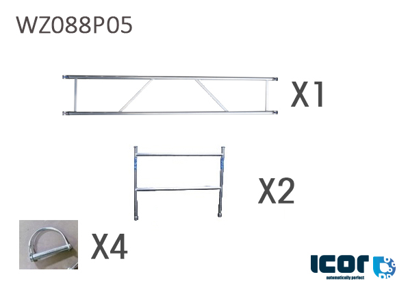 KIT GARDE-CORPS POUR PLATE-FORME WZ088P00 (1xgarde corps 2.5m + 2x échelles 135cm)