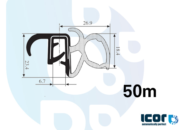 VW T4 TRANSPORTER FRONT DOOR SEAL - 50 M COIL