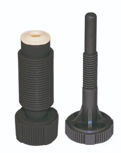 INJECTOR WITH PLUNGER - BLACK =UNT THREAD (non-metric)