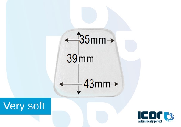 SILICONE SOUPLE POUR DETECTEUR - TRAPEZOIDAL 35/43x39mmmm