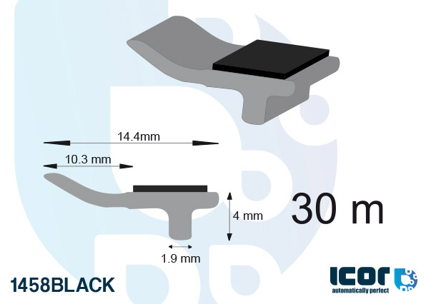 PROFIEL MET ZWARTE KLEEFBAND BMW VOORRUIT - 30 M ROL