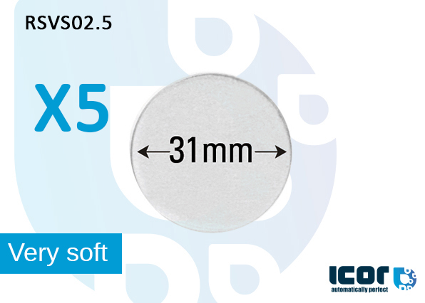 5 x FLEXIBLE SILICON PAD FOR SENSOR - ROUND 31mm