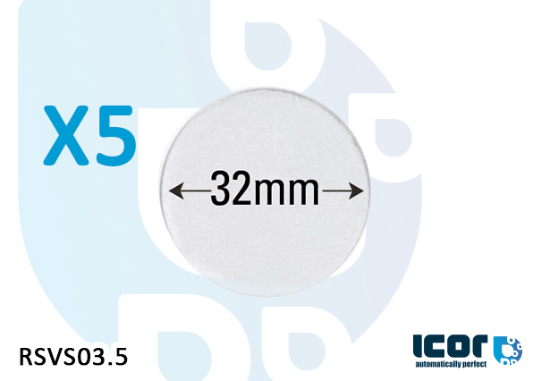 5 x FLEXIBLE SILICON PAD FOR SENSOR - ROUND 32mm