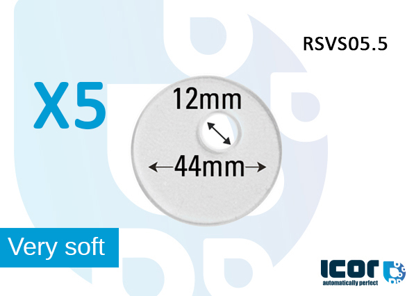 5 x FLEXIBLE SILICON PAD FOR SENSOR - ROUND 43mm W/ ROUND CUT OUT