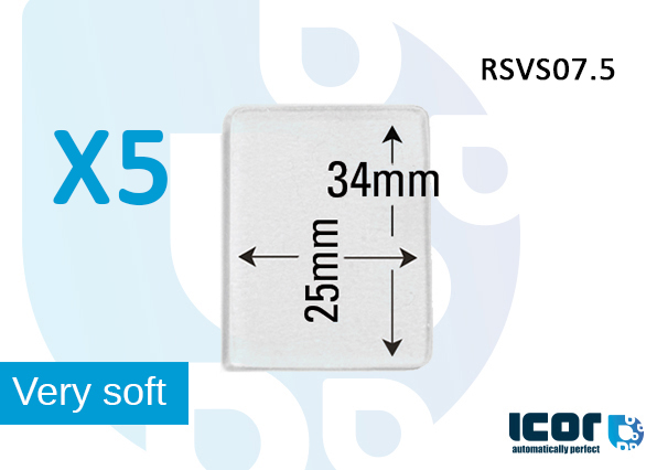 5 x SILICONE SOUPLE POUR DETECTEUR - RECTANGULAIRE 25x34mm