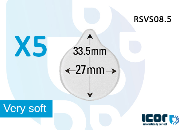 5 x SILICON PAD SOEPEL VOOR SENSOR- ROND 27mm - Druppelvormig