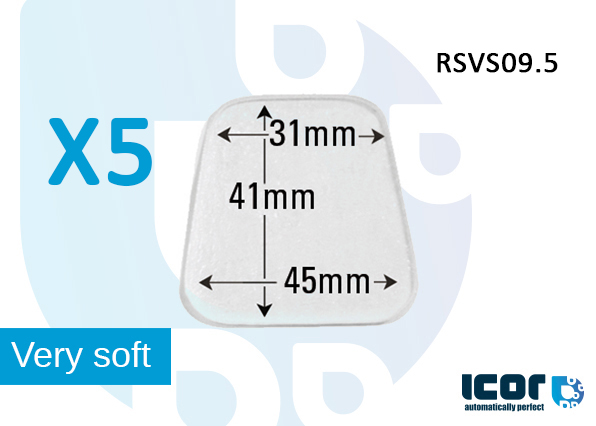 5 x SILICONE SOUPLE POUR DETECTEUR - TRAPEZOIDAL 31/45x41mm