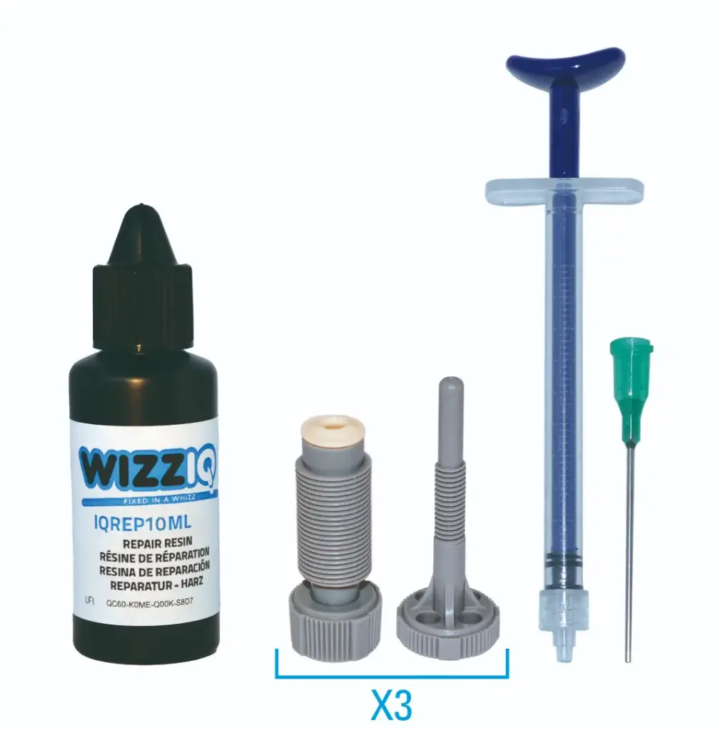 10ml RESINE WIZZIQ (40-50 REPARAT.)+3 INJECTEURS GRIS+SERINGUE&AIGUILLE