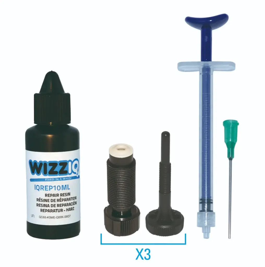10ml RESINE WIZZIQ (40-50 REPARATIONS)+3 INJECTEURS NOIR+SERINGUE+AIGUILLE