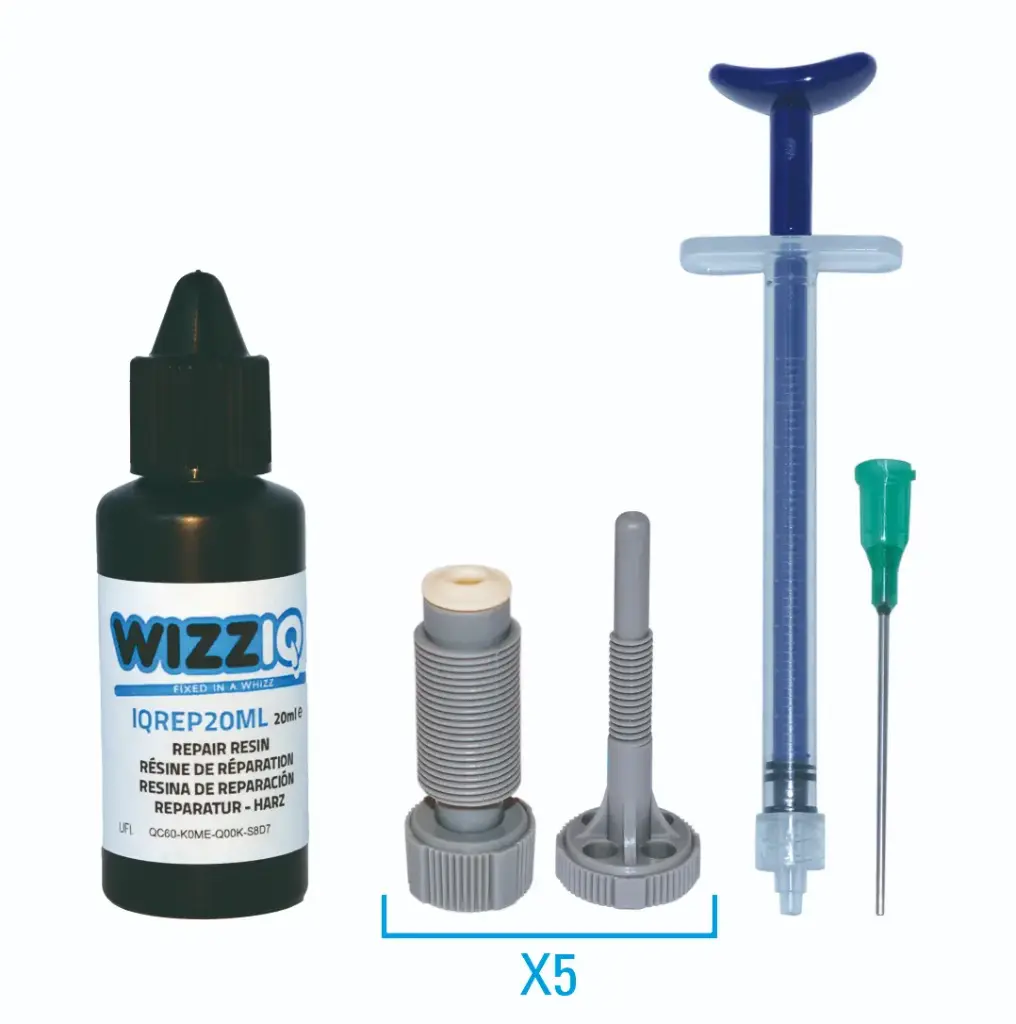20 ML WIZZIQ HARS + 5 GRIJZE INJECTOREN + INJECTIESPUIT EN NAALD
