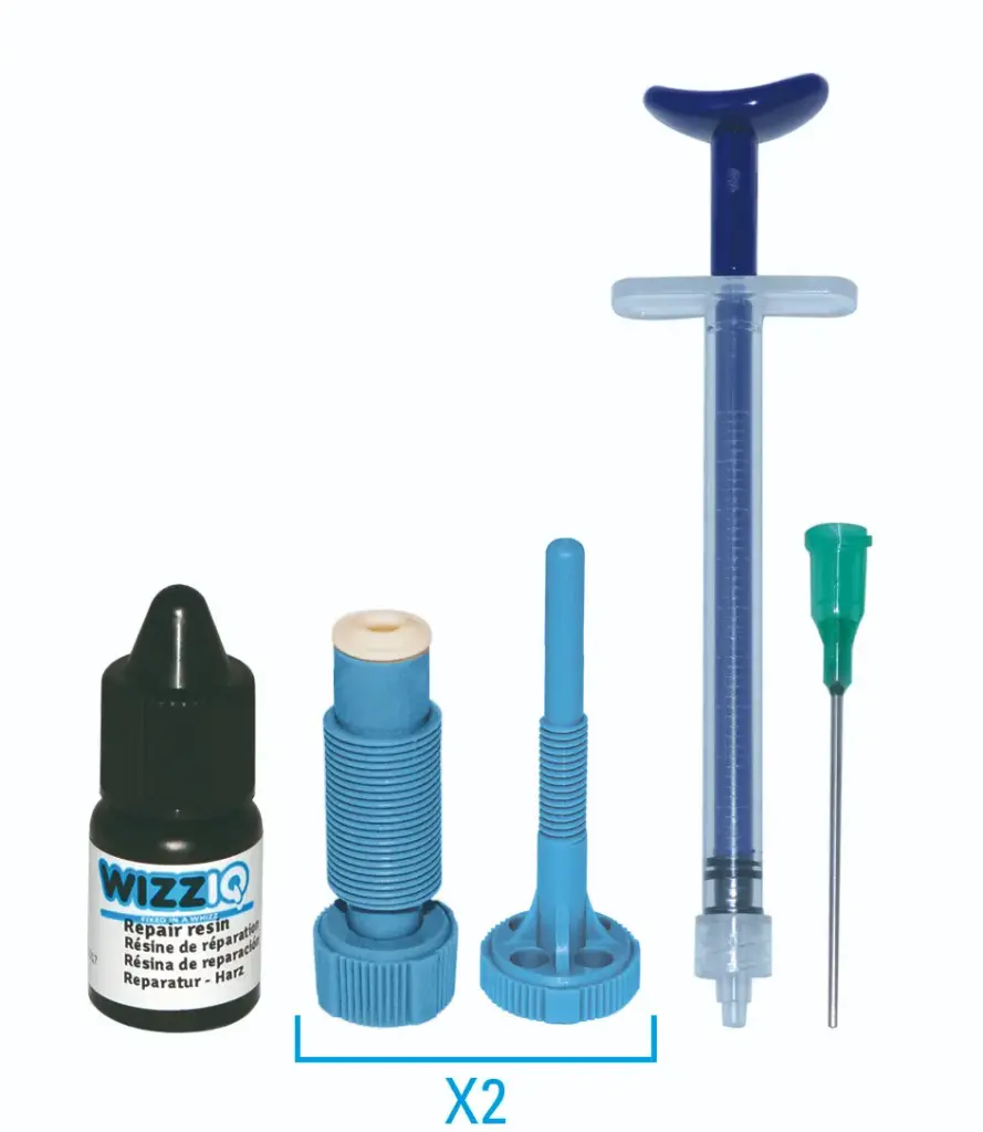 5ml RESINE WIZZIQ (20-25 REPARATIONS)+2 INJECTEURS BLEU+SERINGUE+AIGUILLE