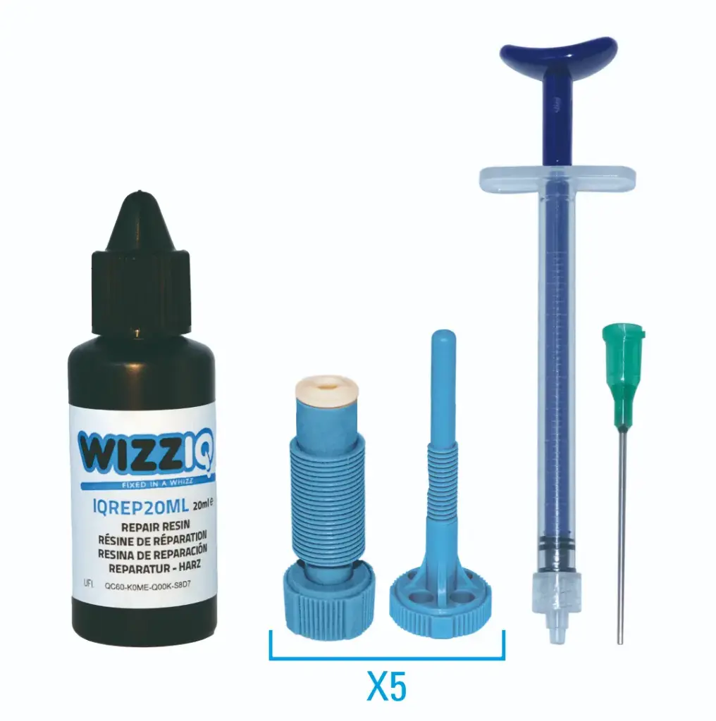 20ml RESINE WIZZIQ (80-100 REPARATIONS) + 5 INJECTEURS BLEU + SERINGUE+ AIGUILLE