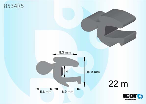 AUDI 80 87-94 WS MOULDING W/URETHANE-5 FITT (22 m)