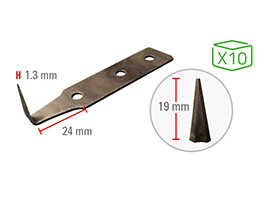 10 LAMES POUR COUTEAU A FROID 19mm - STANDARD - CARBON