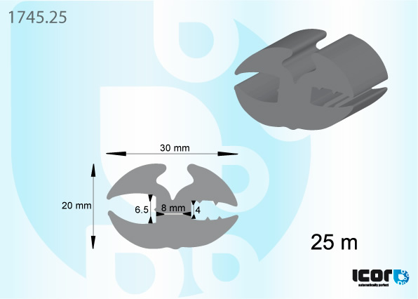 ROL 50 M VLAKGLASRUBBER 30X20