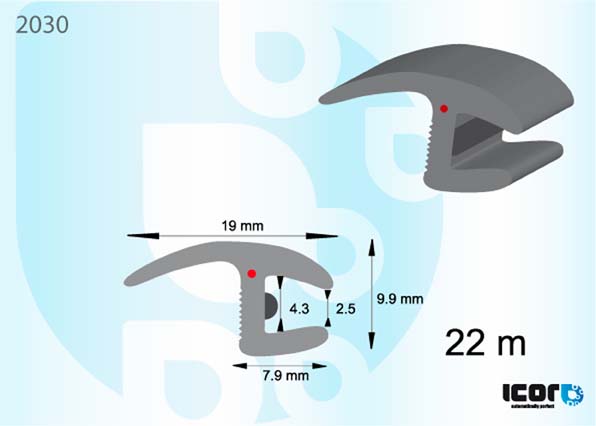 ROULEAU 22 METRES DE PROFIL PVC AVEC BUTYL 20MM