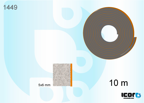 ROL 10 M SCHUIMRUBBER PROFIEL 5MMX6MM