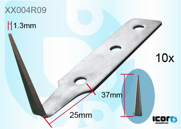 10 VERVANGMESSEN VOOR KOUD MES - 37mm INOX