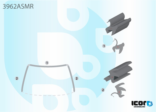 HONDA CR-V 4X4 97- MOULURE EN U DE PARE-BRISE
