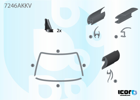 RENAULT KANGOO 98- WS U+BOTTOM MOULD+2 CLIPS