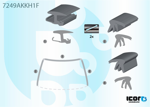 RENAULT LAGUNA II 2001- WS COMPLETE KIT MOULD+CLIP